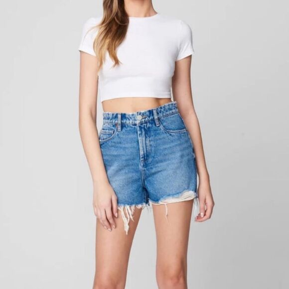 New with tags Blank NYC Distressed Denim High Waisted Cut Off Shorts - Picture 1 of 14